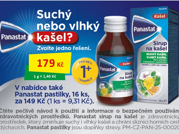 Panastat Sirup na kašel 179Kč